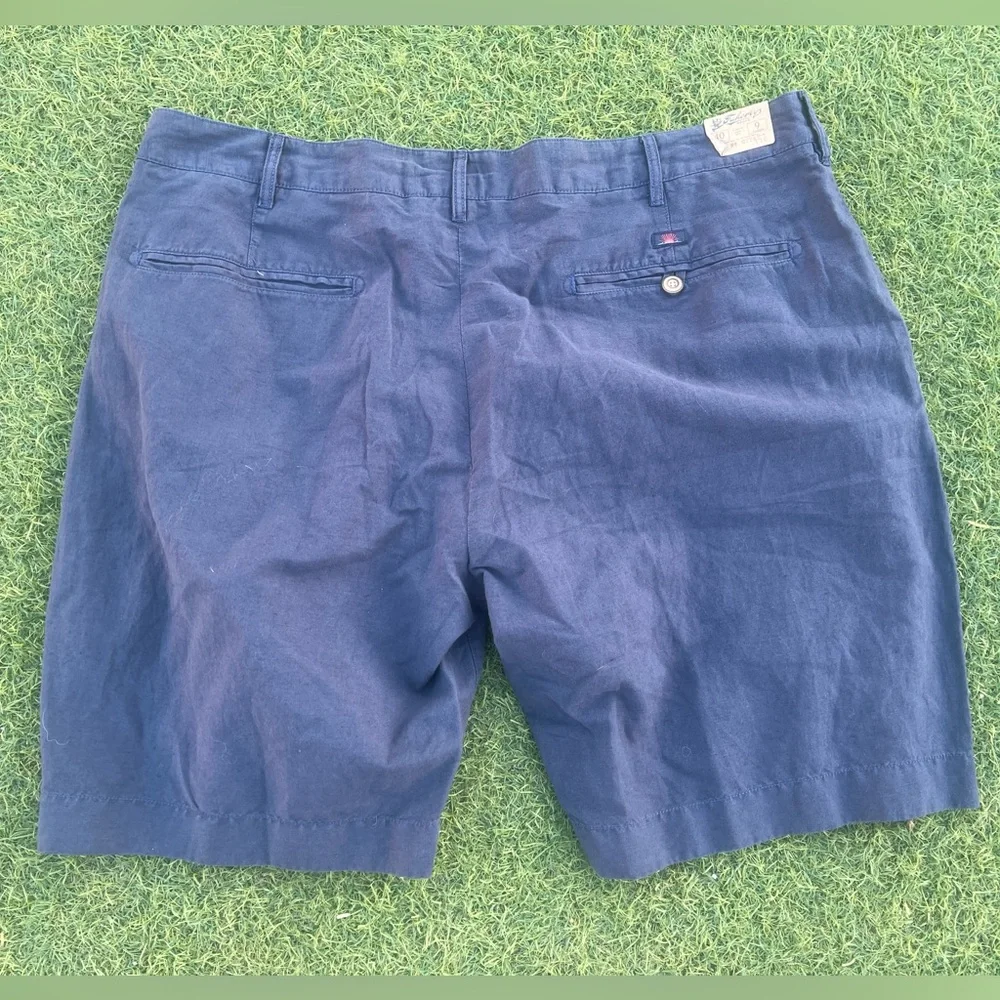 Faherty Malibu Shorts Mens Lightweight Linen Blend Navy Chinos